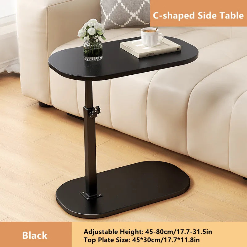 C-shaped Side Table, Small Coffee Table, Height Adjustable Side Table