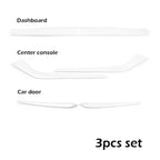 ABS White Center Console Wrap Cover Kit Dashboard Armrest Cover Door Side Trim Interior Suit for Tesla Model Y 3 Accessories