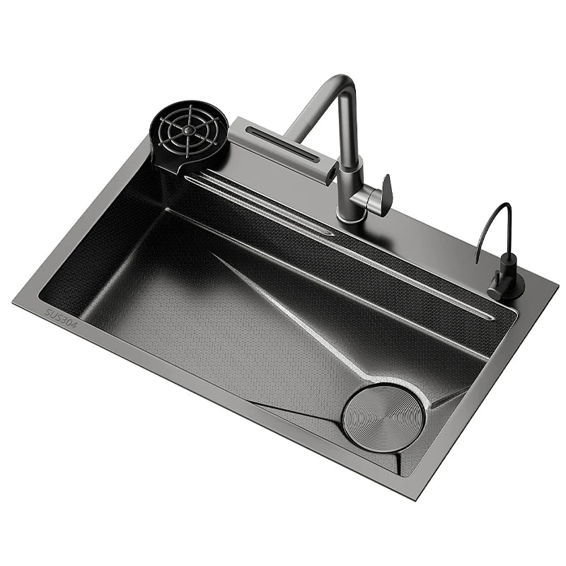 Thickened 304 Stainless Steel Kitchen Sink Large Single Sink Household Sink Dishwasher Dishwasher