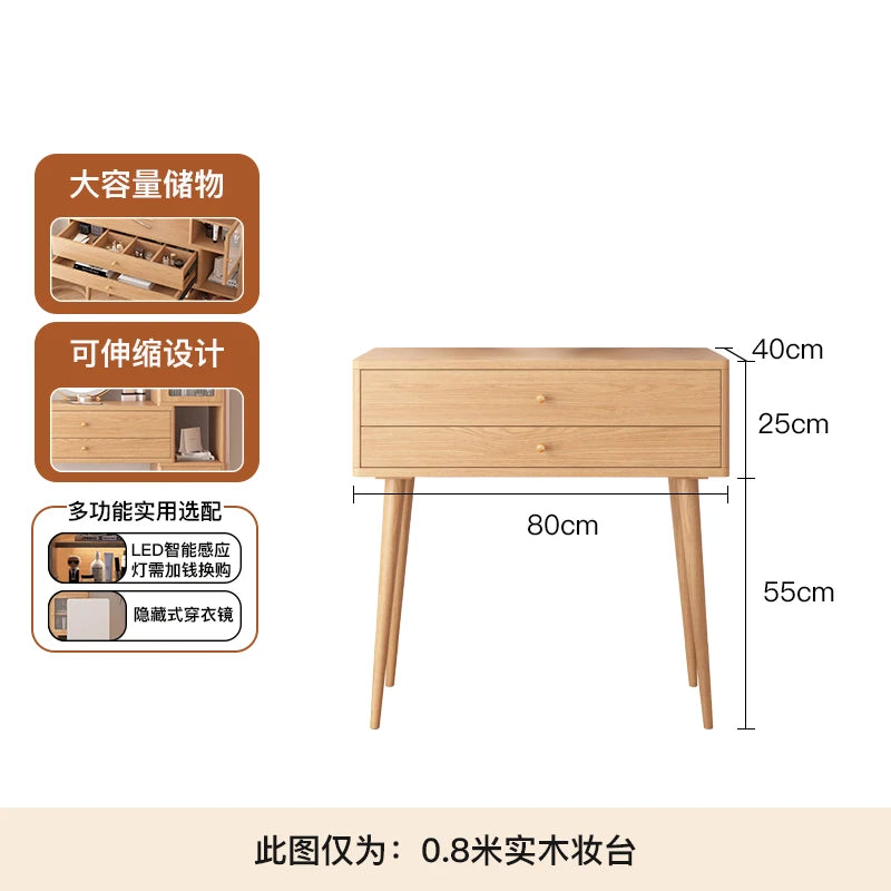 Modern Makeup Vanity Vintage Dressing Table Cabinet Storage Dressers for Bedroom Hairstyle Mini Folding Toilet Tables Furniture