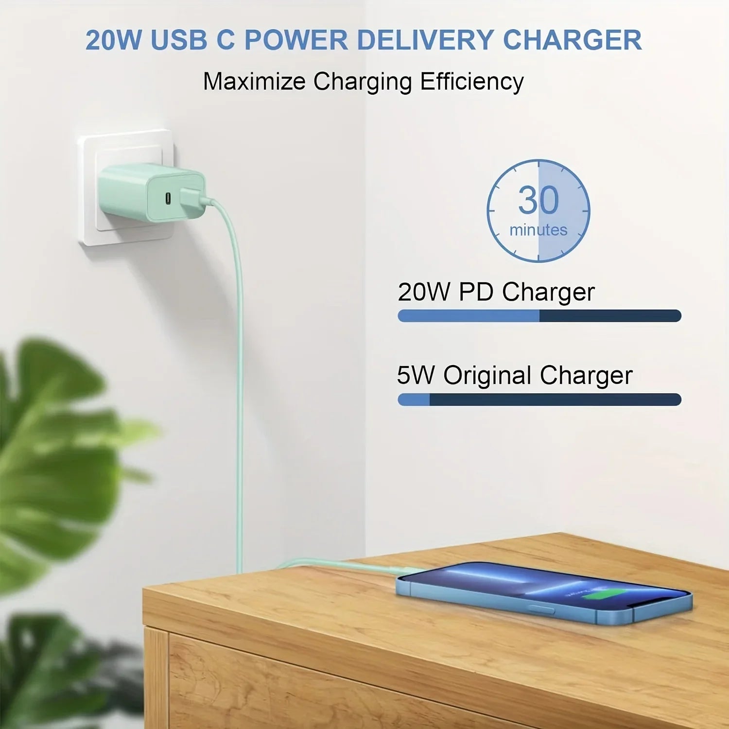 Fast Charging Secure Power Adapter With Dual PD20W USB-C Charger And 2 Type-C To Lightning Cables For IPhone 14/13/12/11/XS/XR