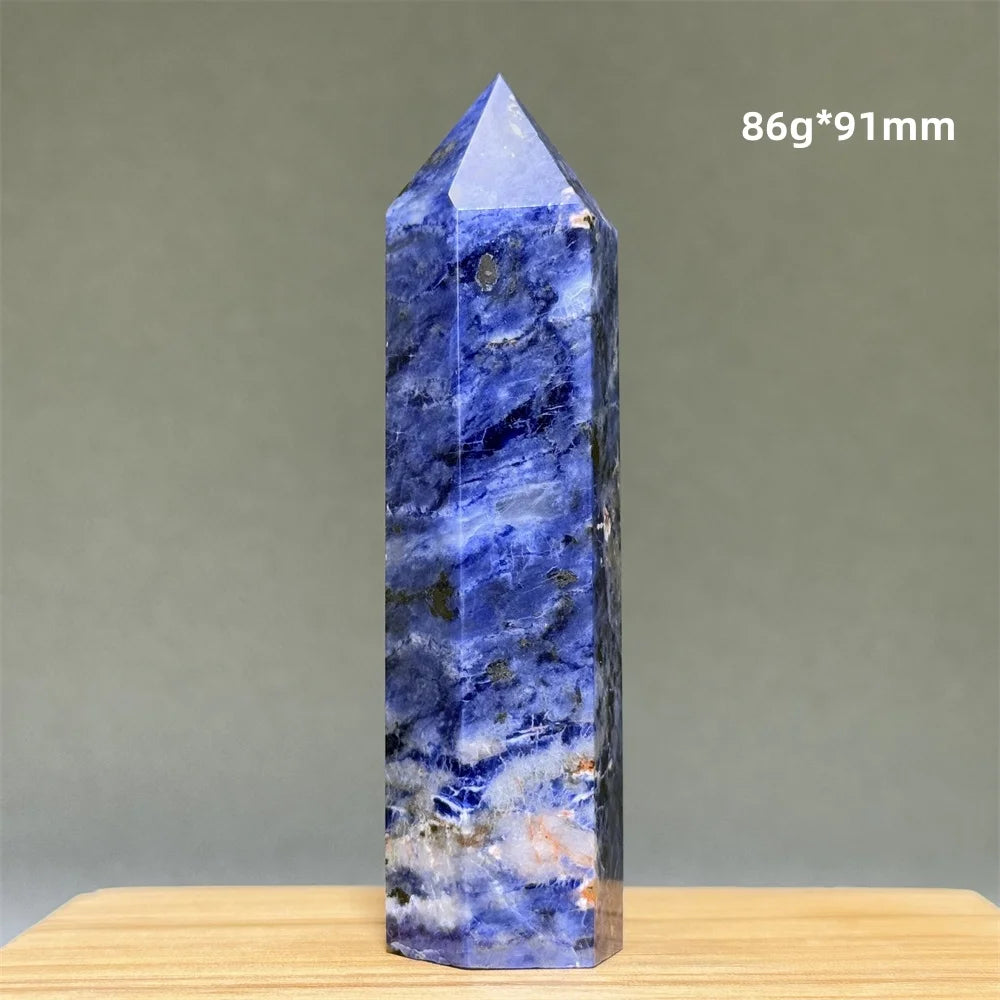 Blue Veins Stone Obelisk Natural Mineral Quartz Home Feng Shui Decorative Gift Reiki Treat Witchcraft Magic Wand