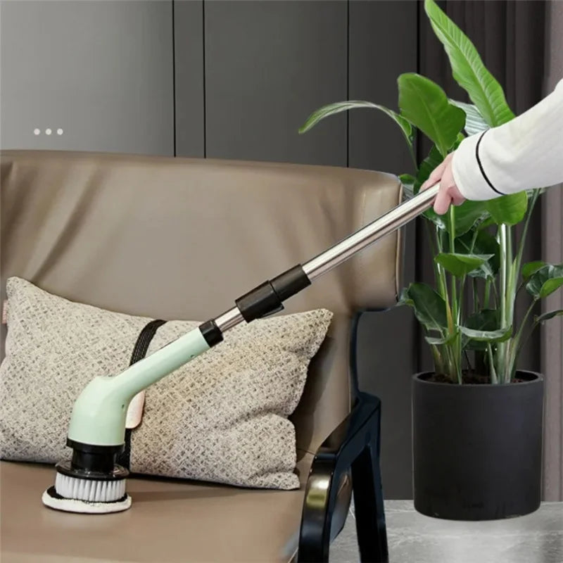 9 in 1 Electric Spin Scrubber Cordless Cleaning Brush Shower Scrubber Adjustable Extension Handle Waterproof For Tub Tile Floor