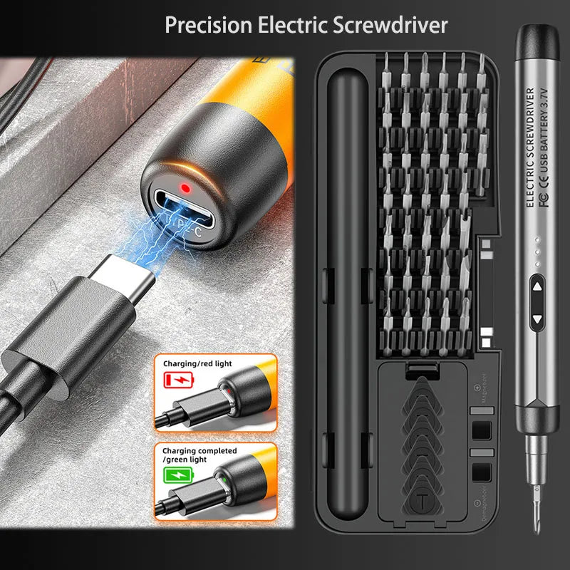 Multifunctional Precision Electric Screwdriver,Silent, Durable, Long-lasting,Rechargeable,High Torque Household Maintenance Tool