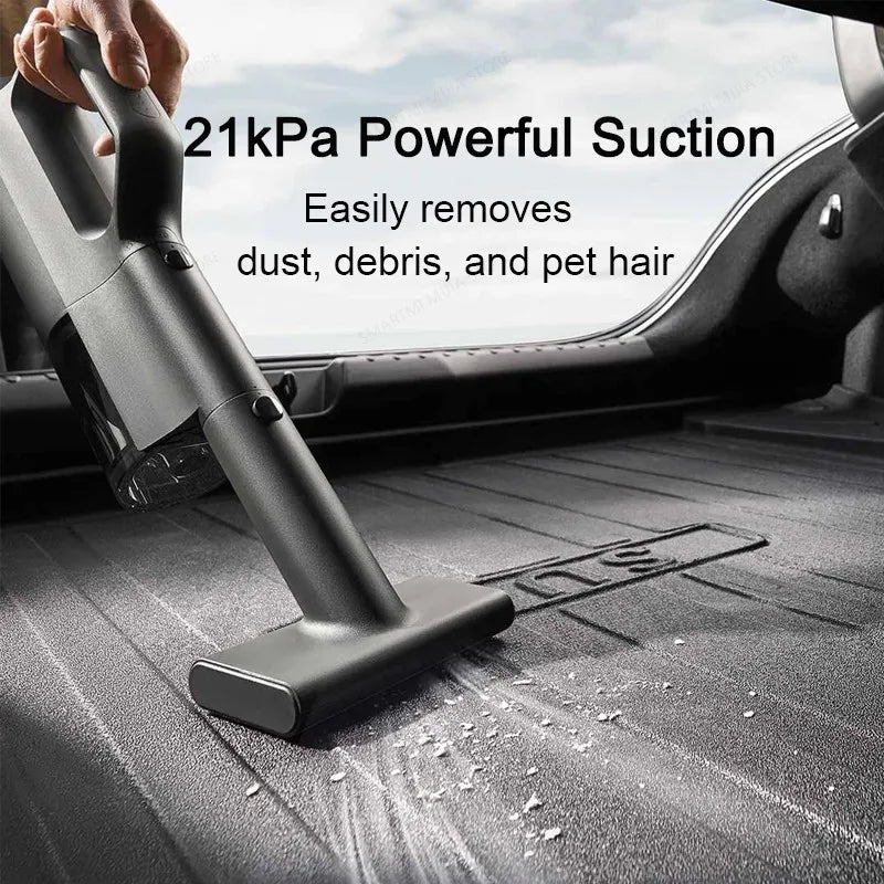 XIAOMI MIJIA Car Vacuum Cleaner 21kPa Suction,Type-C Fast Charg,150mL Dust Cup,For Home Wireless Vacuum Cleaners,2400mAh Battery