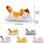 Ceramic Cat Chopstick and Utensil Holder Spoon Fork Rest Stand Japanese Style Tableware Storage Rack for Kitchen Organization