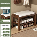 Shoe changing stool, home entrance shoe rack, can sit, in door shoe stool, solid wood shoe cabinet, living room entrance storage