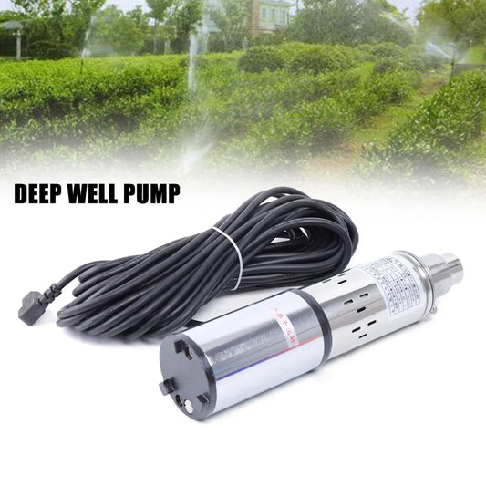 280W 48V Solar Powered Submersible Pump Deep Well 60M Lift Water Pump Farm