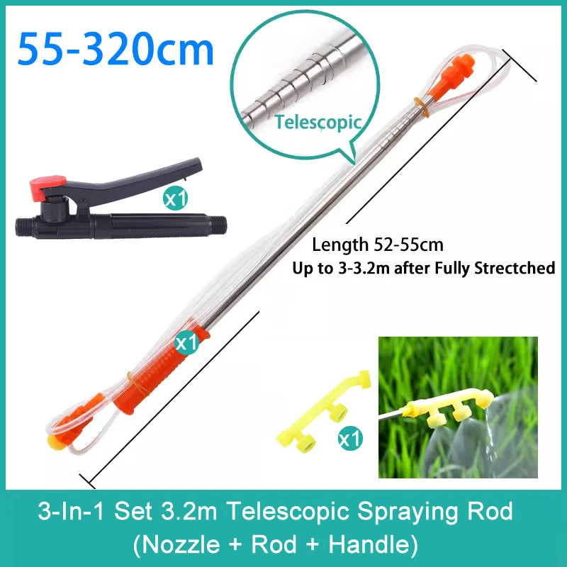 New Retractable 2.2/3.2m Spraying Rod For Hand Pressure Sprayer Outdoor Garden Pesticide Spray Tree Watering Can Accessories