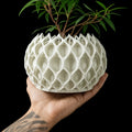 Modern Minimalist 3D Printed Plant Pot – Biodegradable Flower Planter for Home Decor, Eco-Friendly Sustainable Gift (Invader)