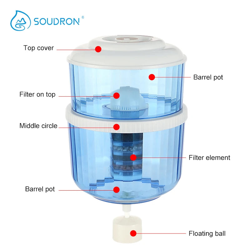 SOUDRON Household 13L 6 stages drinking mineral water filter purifier