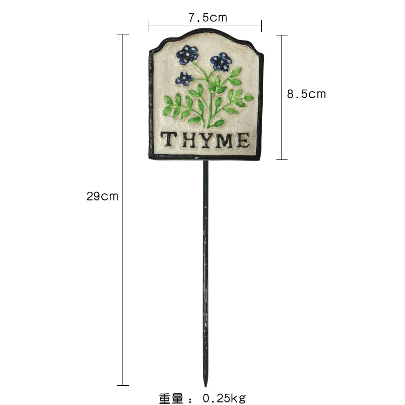Cast Iron Vintage Plant Markers, Garden Labels, Rustic Decor for Balcony and Yard, English Letter Tags.