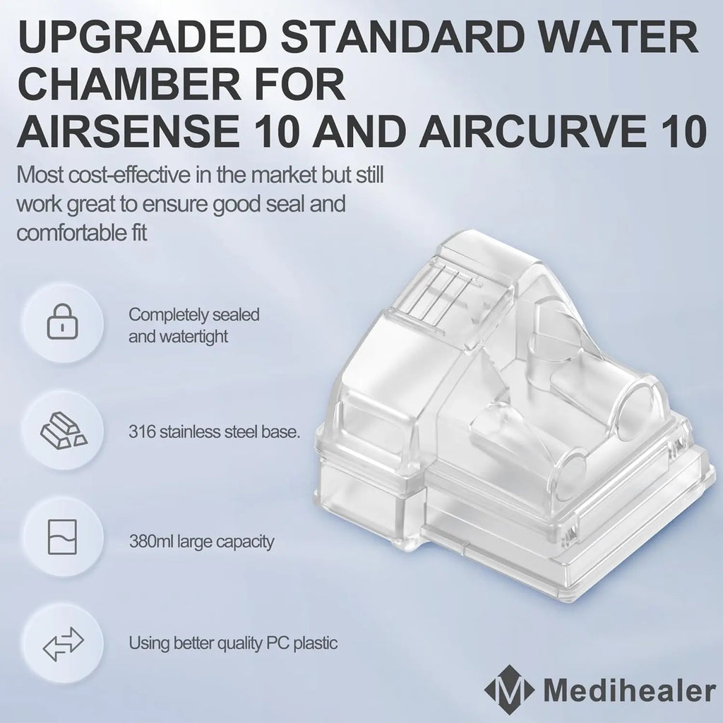 Replacement Water Chamber for AirSense 10 and AirCurve 10, Improved Version Standard Water Tub Compatible with Resmed, Supplied