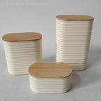 Wooden Efficient Pantry Storage And Lid Food Storage Jar - Sealed Kitchen Organizer Container With Lid For Organization