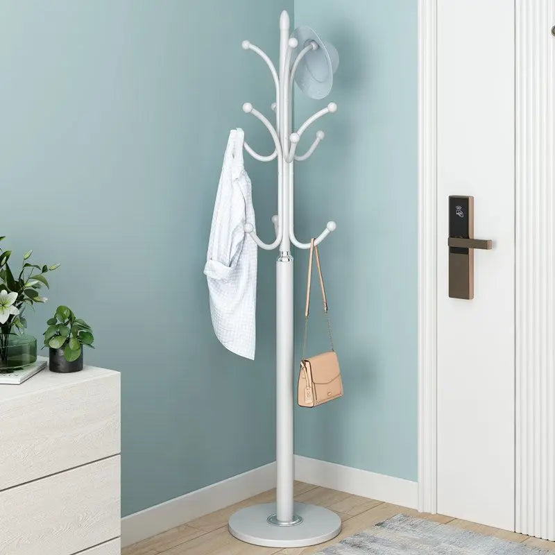 Iron Hat Rack Floor Standing Bedroom Hanger Household Living Room Vertical Minimalist Clothes and Clothing Storage Rack