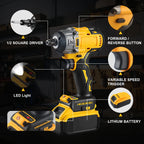 WOZOBUY Cordless Impact Electric Wrench 1/2" , Max Torque 236ft lbs (320N.m), Brushless-Power Motor, Includes LED Work Light