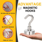 10Pcs Strong Magnetic Hooks Punch free Practical Load Bearing Hook Thick Wall Storage For Indoor Outdoor Home Kitchen 2/12/34kg