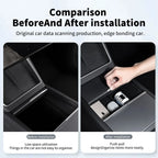 YZ For Tesla Model 3 Highland 2024 Model Y juniper 2025 Storage Box Center Armrest Hidden Box Cup Holder Organizer Accessories