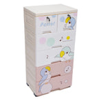 Modern Rolling Parrot Plastic Dresser Storage Cabinet 5 Layers 6 Drawer Bedroom Furniture Home Organizer for Clothes with Lock