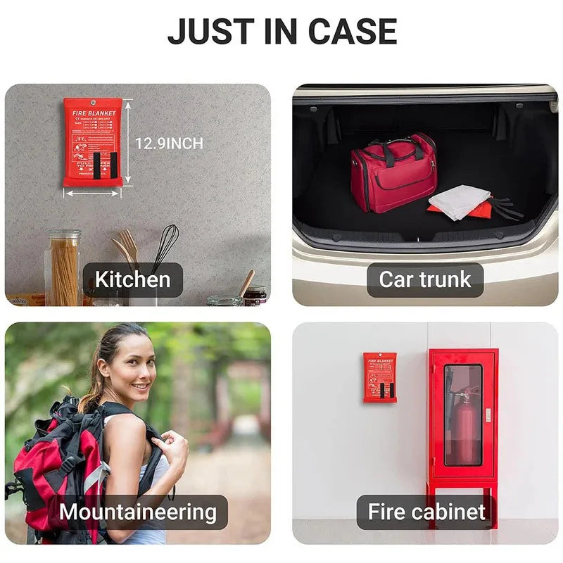 1M Fire Blanket Fighting Fire Extinguishers Tent Boat Emergency Blanket Survival Fiberglass Fire Shelter Safety Cover