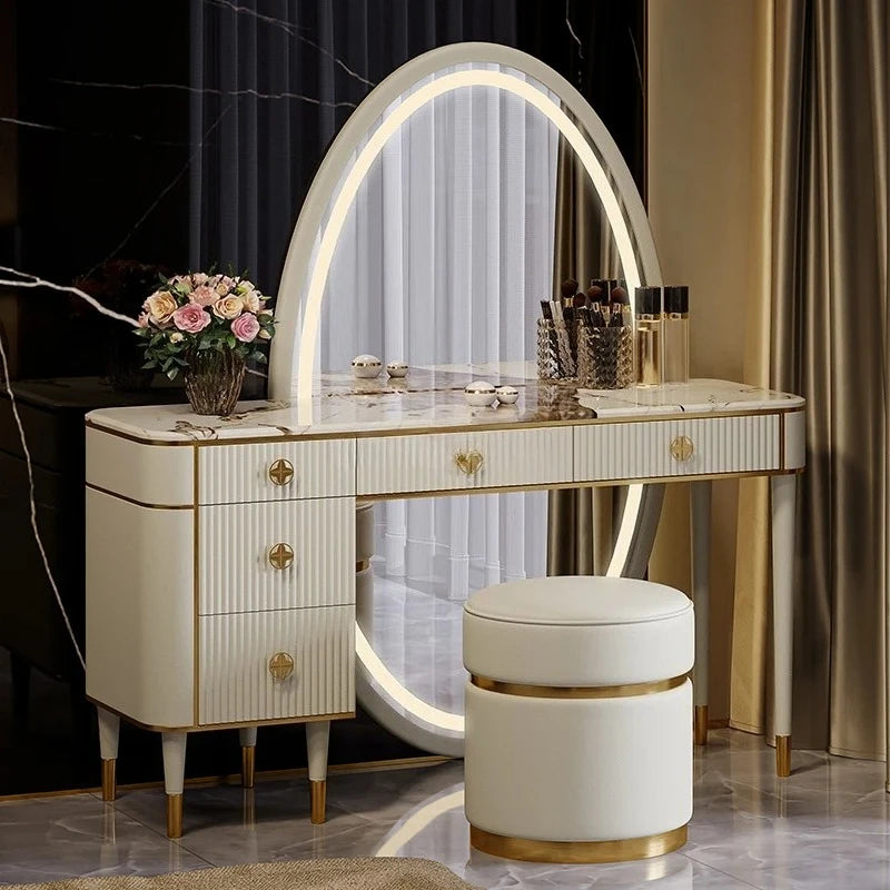 Dresser Bedroom Modern Minimalist Marble Integrated Makeup Table