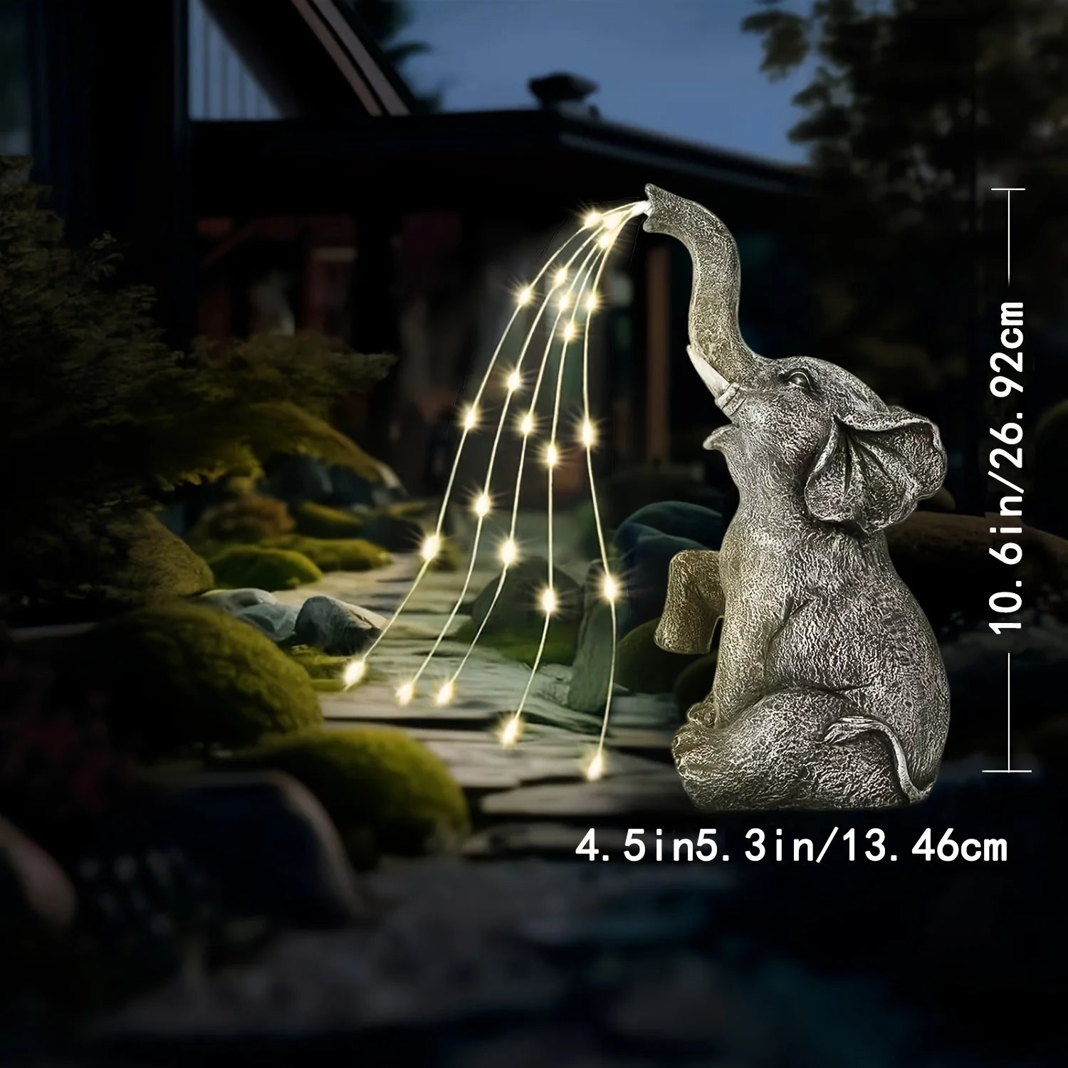 Elephant Solar Garden Light Elephant Hanging LED Solar Lantern Solar Elephant IP44