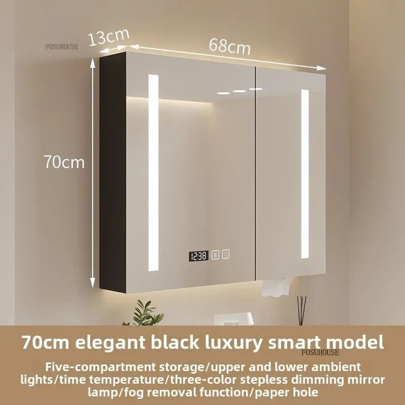 Bathroom Wall Mounted Mirror Cabinet Modern Smart Bathroom Cabinets with Mirror Creative Bathroom Storage Cabinet Home Furniture