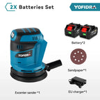 YOFIDRA 125mm Electric Orbital Sander 3 Speeds Adjustable Rechargeable Polishing Grinder Machine For Makita 18V Battery