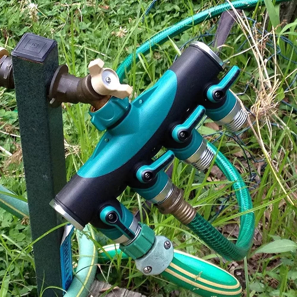 4-Way Tap Connector Garden Hose Pipe Splitter 3/4'' Plastic Drip Irrigation Water Connector Agricultural New
