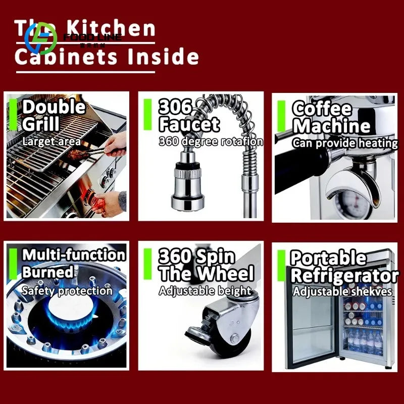 Customized Modular Outdoor Kitchen Island Set with BBQ, Cabinets and Pod - Complete Outdoor Kitchen for Garden and Patio Use