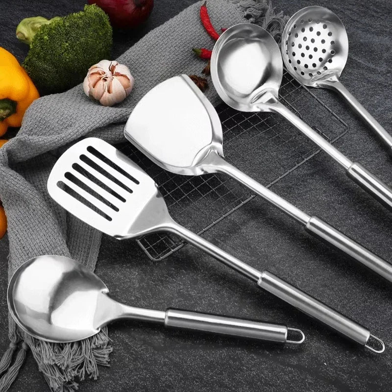 All steel knife set kitchen home professional chef knife knife with spatula spoon cooking tool combination, kitchen accessories