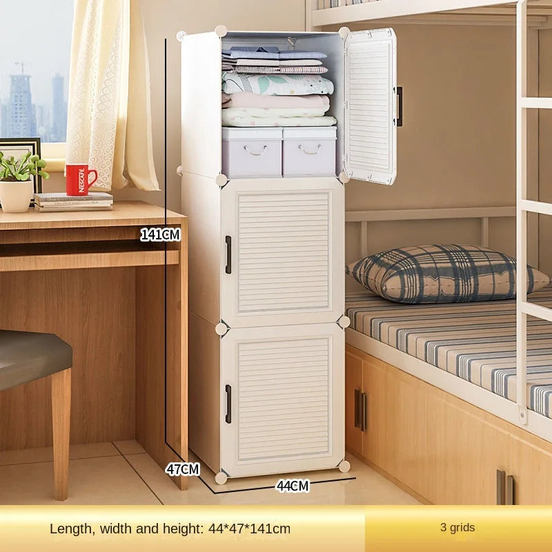 Household Folding Wardrobe Simplicity Dustproof Storage Locke Closet Plastic Collapsible Clothes Cabinets Home Bedroom Furniture