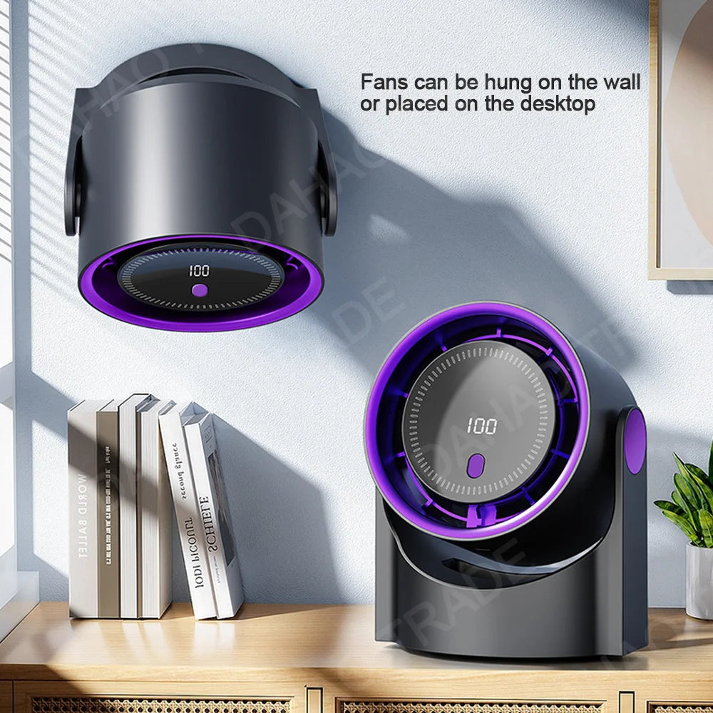Portable Desktop Fan USB Charging Silent Office Desktop Digital Displa