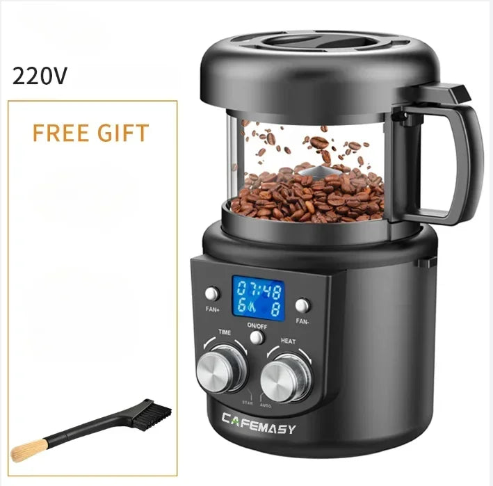 CAFEMASY 80-100g Home Coffee Roaster Electric Mini No Smoke Coffee Beans Baking Roasting Machine 110-240V Coffee Bean Roaster