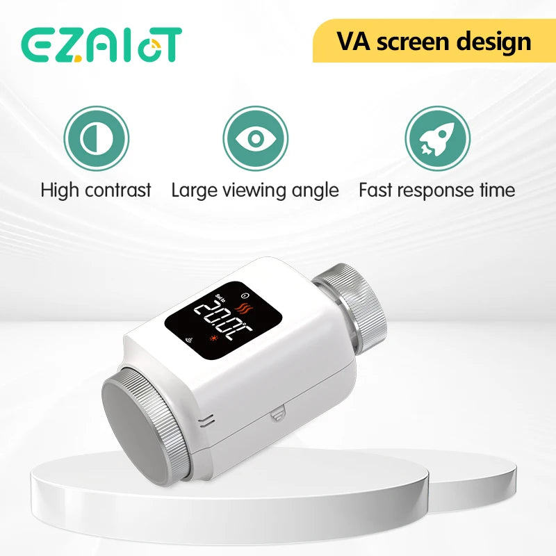EZAIOT Tuya ZigBee Thermostat Radiator Actuator Smart TRV Thermostatic Valve Temperature Controller Support Alexa Google Home