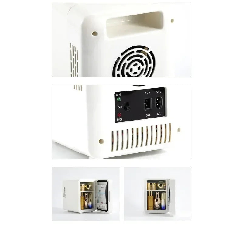 4L Mini Refrigerator Car Cosmetics Skincare LED Mirror Household Refrigerator Small Freezer Refrigeration Noise Reduction Portal