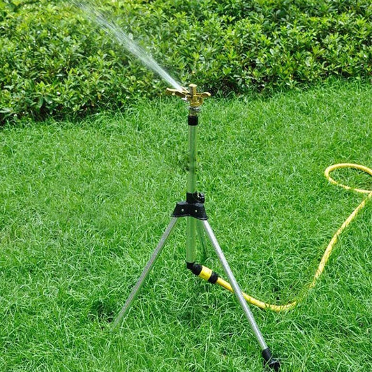 Garden Adjustable Rotating Sprinkler with Stainless Steel Tripod Set Irrigation Stand Water Jet Garden Lawn Sprinkler Tool