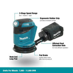 Rechargeable Disc Random Orbital Sander For Woodworking Sanding And Polishing - Compatible With Makita Lithium-Ion Battery