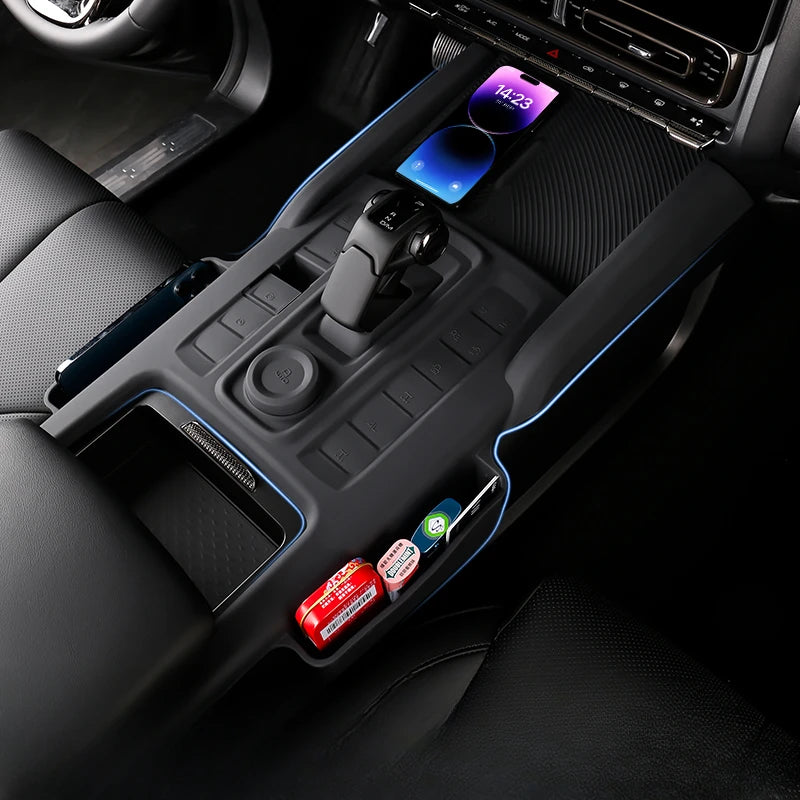 For Great Wall Haval H9 2024 2025 Center Console Wireless Charging Silicone Pad with Storage Bag Gear Shift Panel Dust Cover