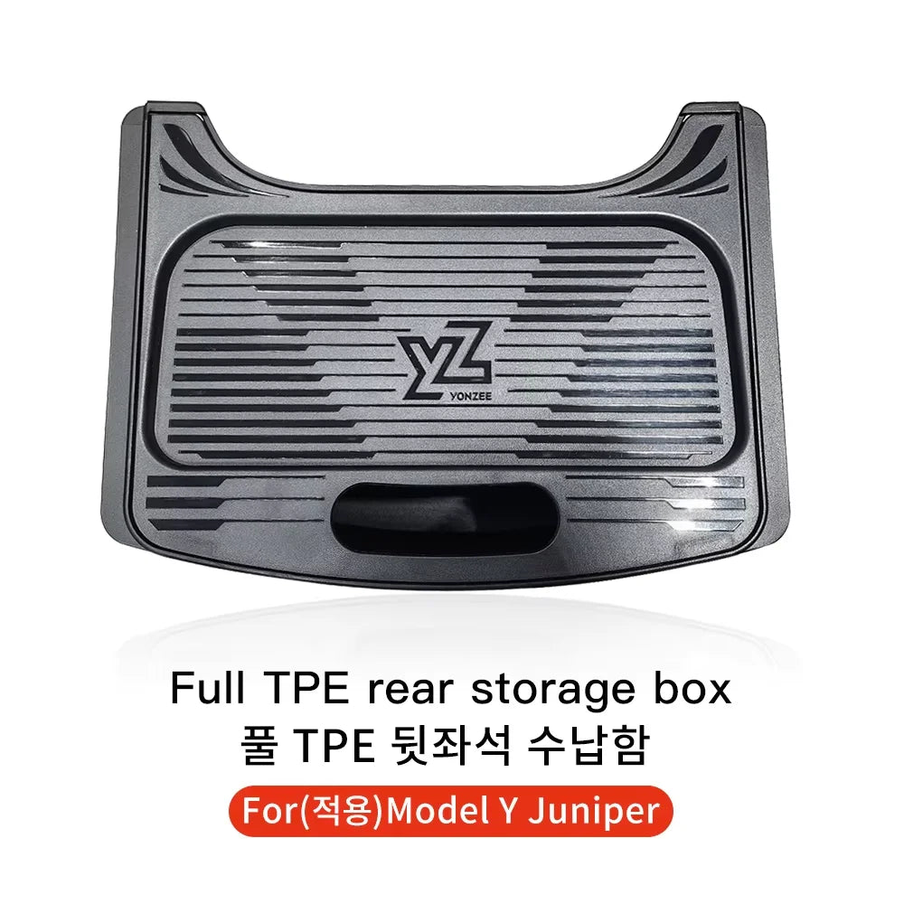 YZ Rear Seat TPE Storage Box For Tesla Model Y Juniper 2021-2025 Under Air Vent Storage Case Trash Can Organizer Car Accessories