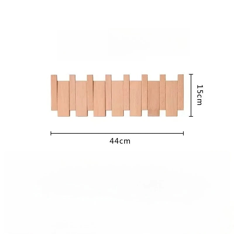 Walnut Wall Hanging Coat Racks Wall Entry Door Porch Hanging Coat Rack Perforated Solid Wood Creative Piano Keys Clothes Hook