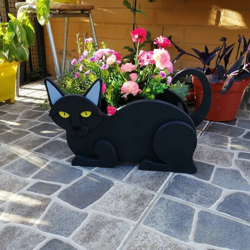 DIY Garden Pots Cat Shaped Planter Garden Flower Pot Cat Animal Garden Animal Statue Sculpture Flower Planter Garden Decoration