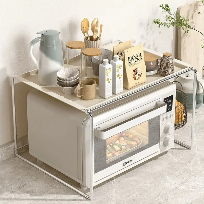 Stainless Steel Kitchen Electric Oven Stand Multi-Function Countertop Organizer Microwave Storage Rack Rice Cooker Support