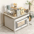 Stainless Steel Kitchen Electric Oven Stand Multi-Function Countertop Organizer Microwave Storage Rack Rice Cooker Support
