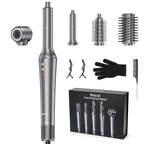 5-in-1 Hair Dryer Airstyler Ion Multistyler Hot Air Brush, 110,000 rpm with 32 mm Automatic Curling Iron, Straightener