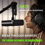 SM7B Vocal Dynamic Studio Microphone, For broadcasting, podcasting, gaming, and streaming media, with a wide frequency range