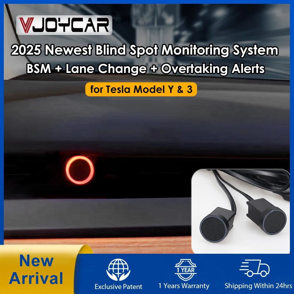 2025 Newest Model Y Blind Spot Monitoring System for Tesla LED BSD Warning Light Lane Change Overtaking Alert Door Open Reminder