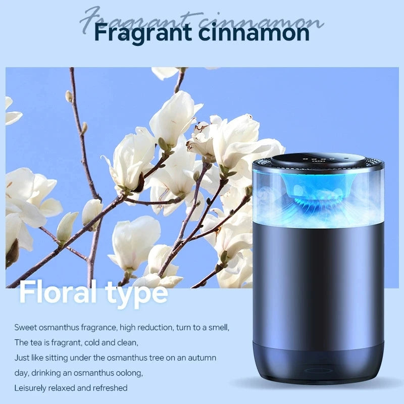 Smart Induction Car Aromatherapy Diffuser Auto On/Off Mist Maker Fogger Portable USB Rechargeable Fragrance Diffuser with Light