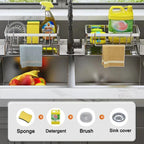 Kitchen Sink Drain Rack Organizer Kitchen Multifunctional Stainless Steel Drain Rack for Sponge Cleanser Organizer