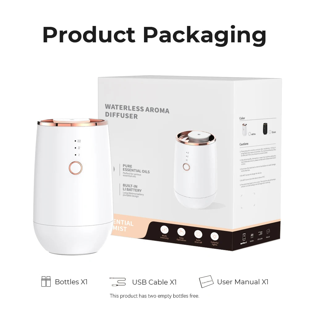 Car Aroma Diffuser Air Freshener Start Off Function USB Rechargeable E
